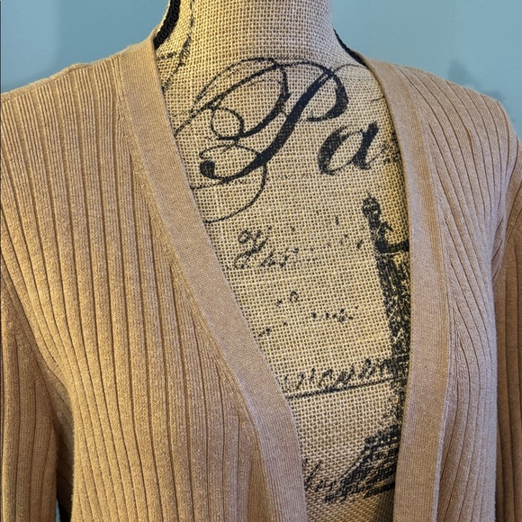 Talbots Ribbed Duster Open Front Cardigan - Picture 2 of 11